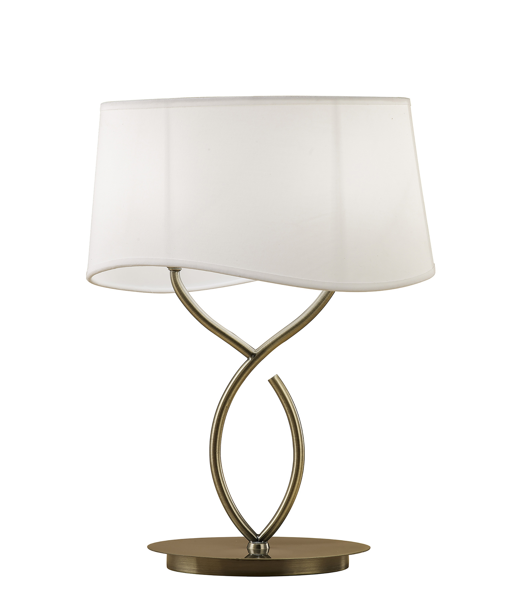 Ninette Antique Brass-Ivory White Table Lamps Mantra Shaded Table Lamps